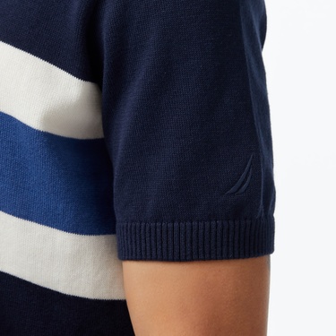  Nautica Erkek Lacivert Classic Fit Çizgili Triko
