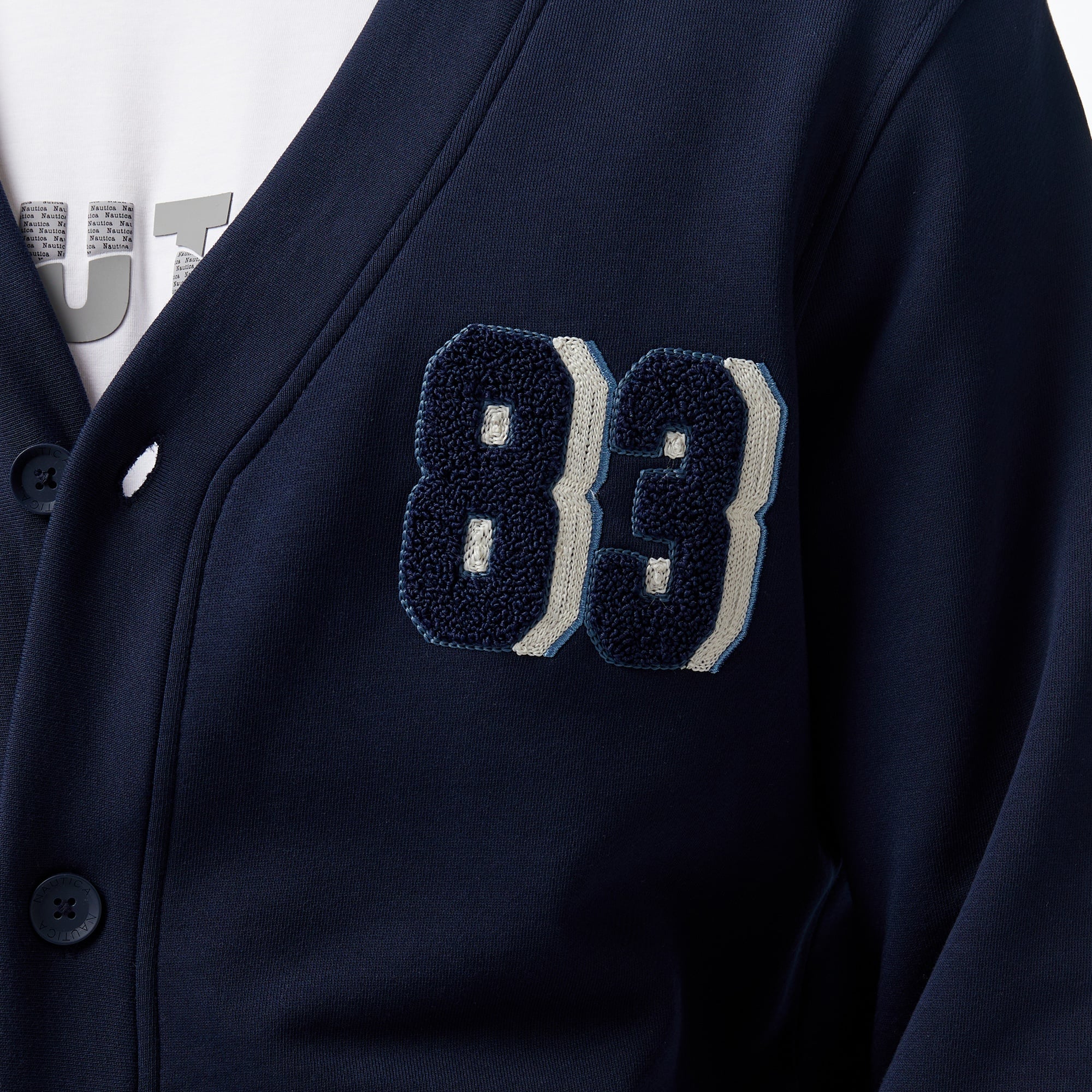 Nautica Erkek Lacivert Regular Fit V Yaka Düğmeli Hırka