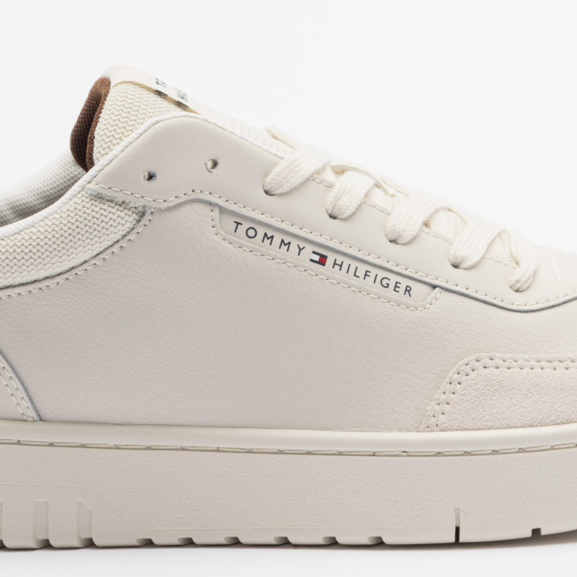  Tommy Hilfiger Deri Logolu Erkek Bej Spor Ayakkabı