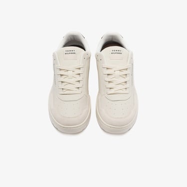  Tommy Hilfiger Deri Logolu Erkek Bej Spor Ayakkabı