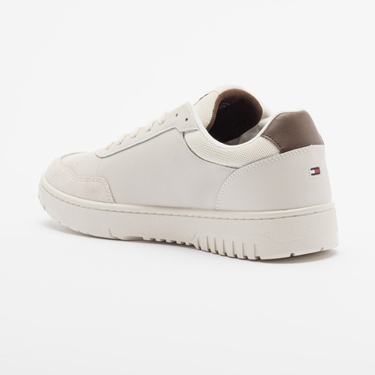  Tommy Hilfiger Deri Logolu Erkek Bej Spor Ayakkabı