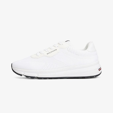  Tommy Hilfiger Lightweight Rwb Knit Erkek Beyaz Sneaker
