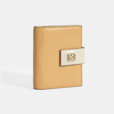  Kadın Turuncu / Bej Deri Cüzdan