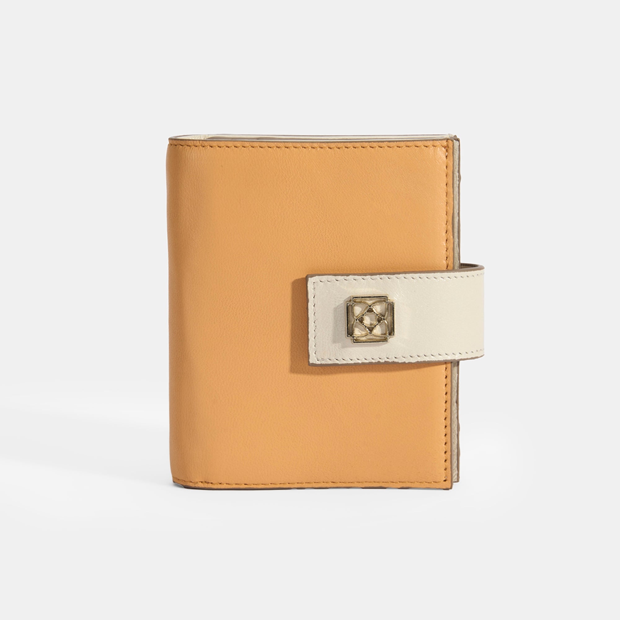 Kadın Turuncu / Bej Deri Cüzdan