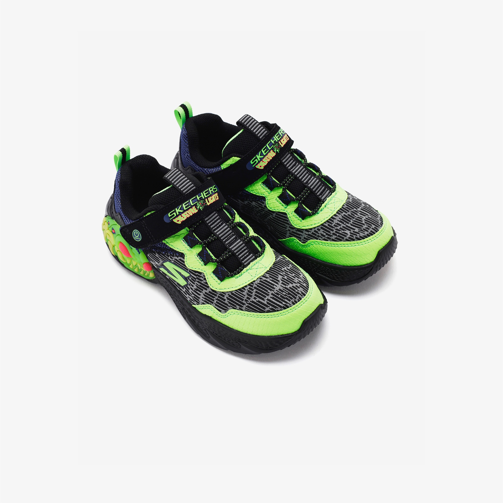 Skechers Creature Lights Çocuk Işıklı Siyah/Yeşil Spor Ayakkabı
