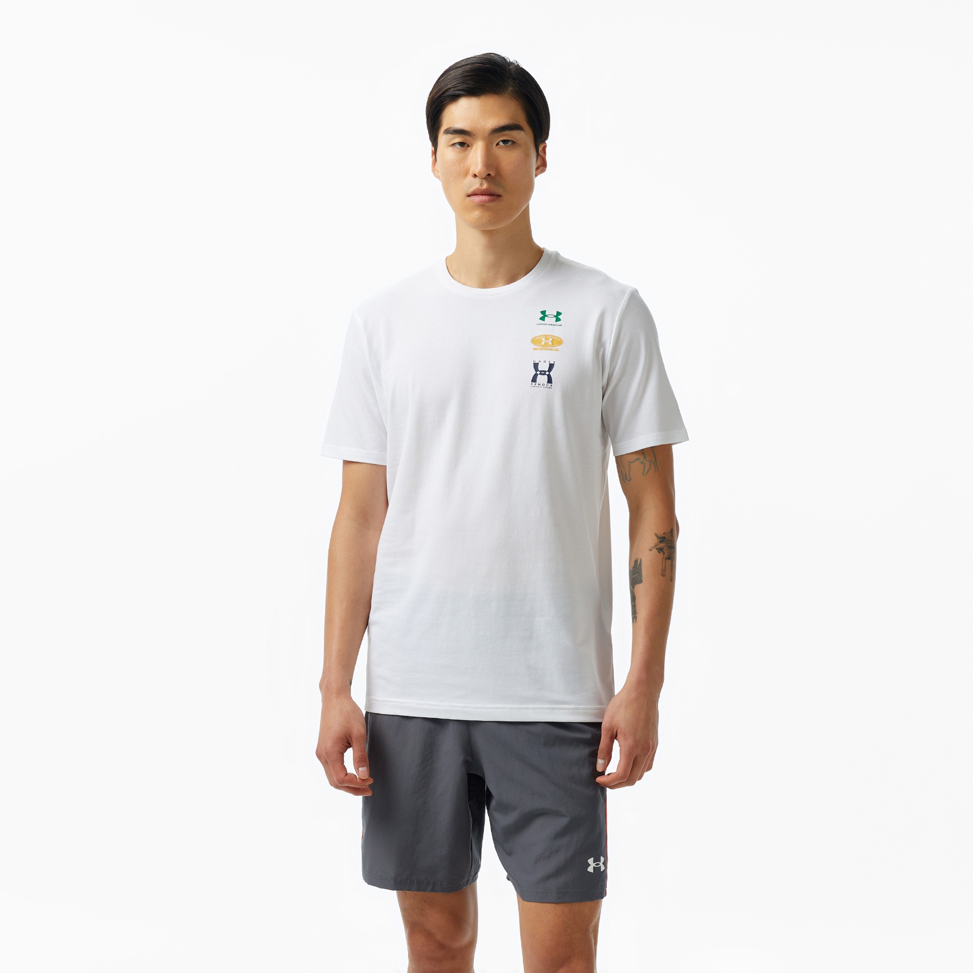 Under Armour Evol 60/40s Logo Erkek Gri T-Shirt
