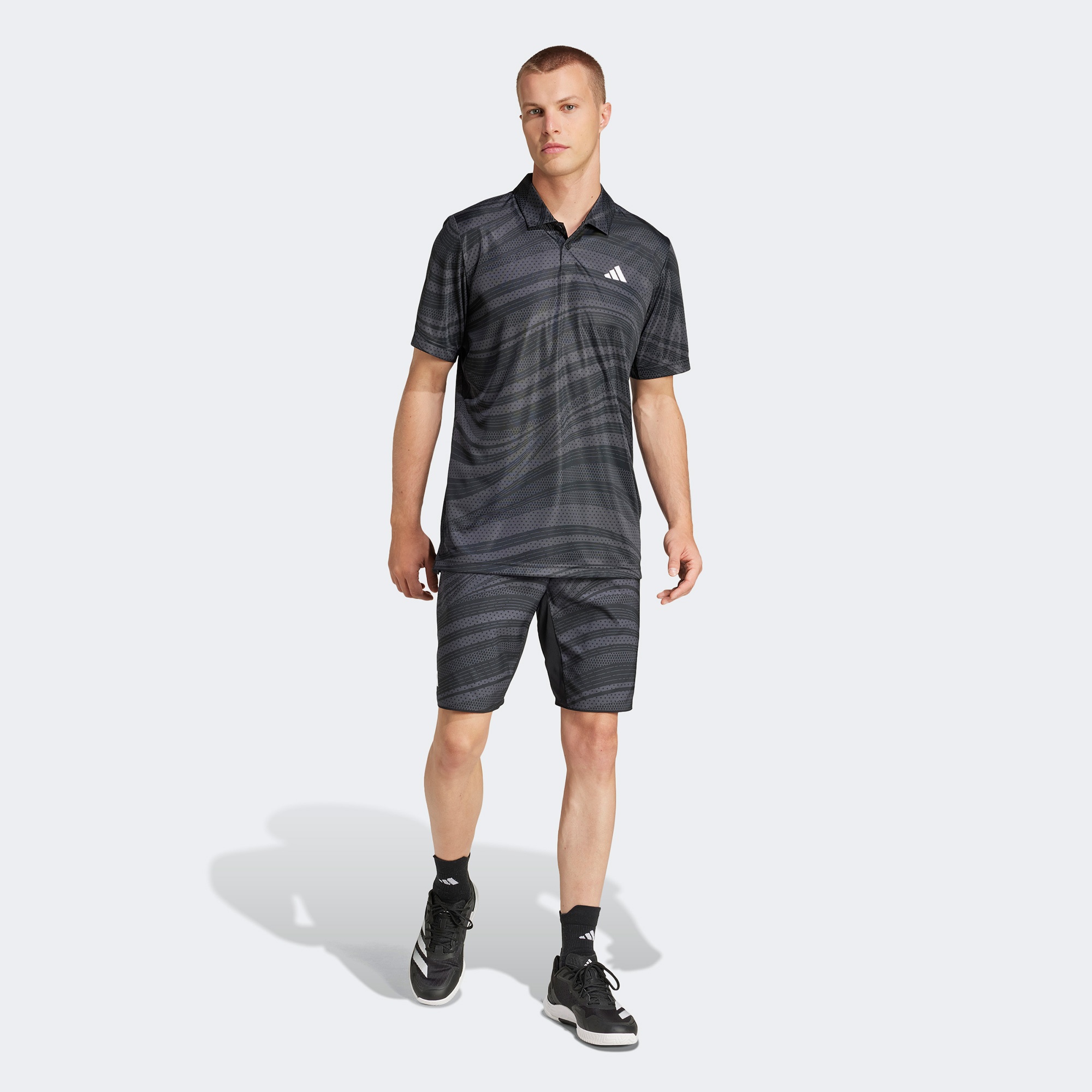 adidas Club Climacool Graphic Erkek Siyah Tenis Polo