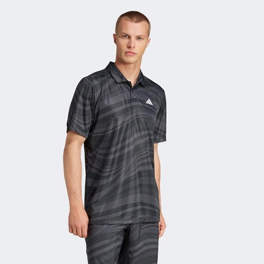  adidas Club Climacool Graphic Erkek Siyah Tenis Polo