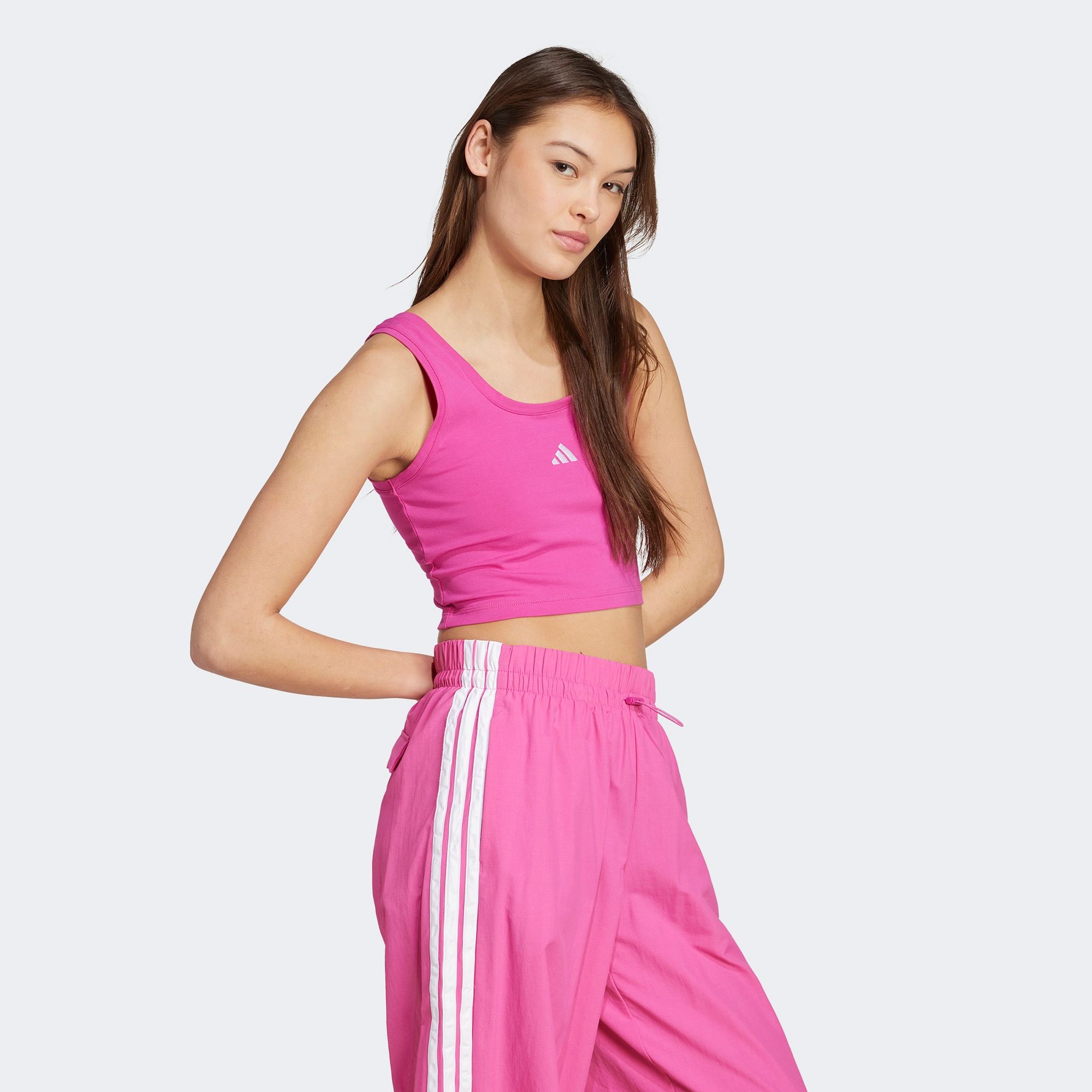 adidas Essentials Small Logo Cotton Lifestyle Kadın Pembe Atlet