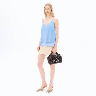  Kadın Kahve Çiçek Logolu El Çantası