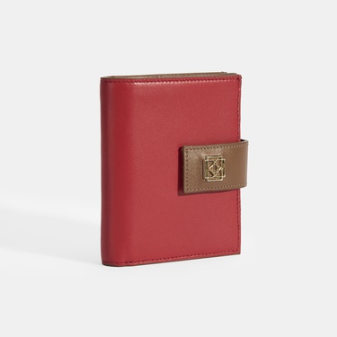  Kadın Kırmızı / Kahve Deri Cüzdan
