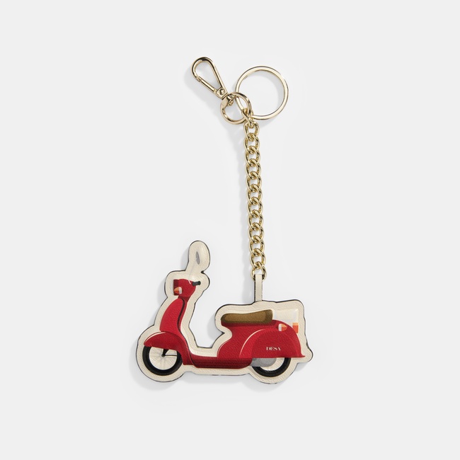  Kırmızı Motorsiklet Figürlü Deri Anahtarlık