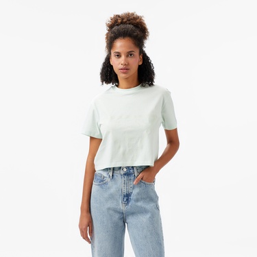  Guess Adele Crop Organic Kadın Yeşil T-Shirt