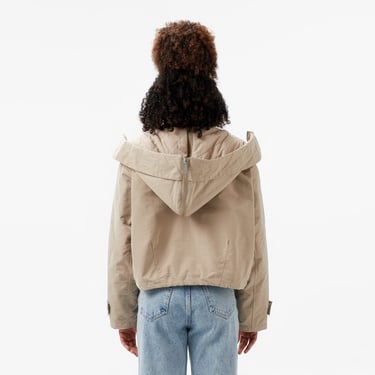  Guess Nora Cropped Canvas Kadın Bej Parka