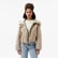 Guess Nora Cropped Canvas Kadın Bej Parka Mont