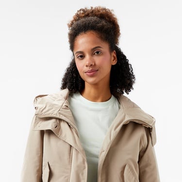  Guess Nora Cropped Canvas Kadın Bej Parka