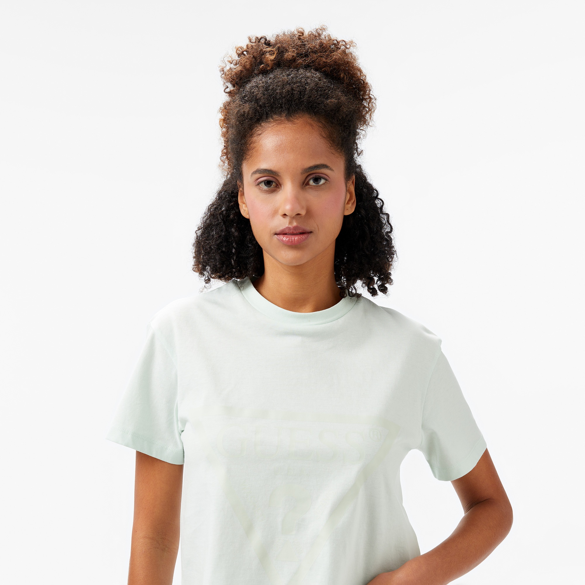 Guess Adele Crop Organic Kadın Yeşil T-Shirt