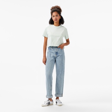  Guess Adele Crop Organic Kadın Yeşil T-Shirt
