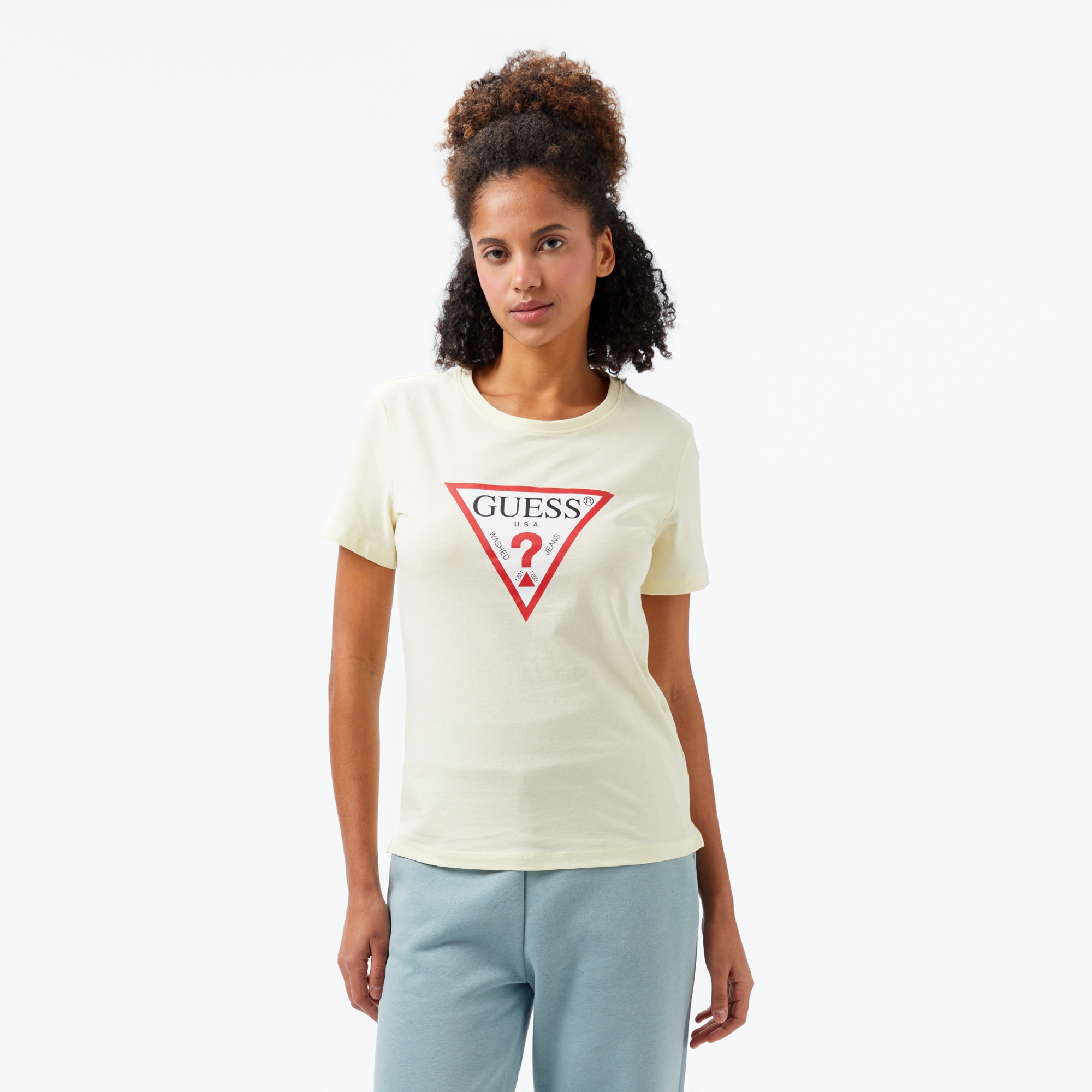 Guess Original Kadın Sarı T-Shirt