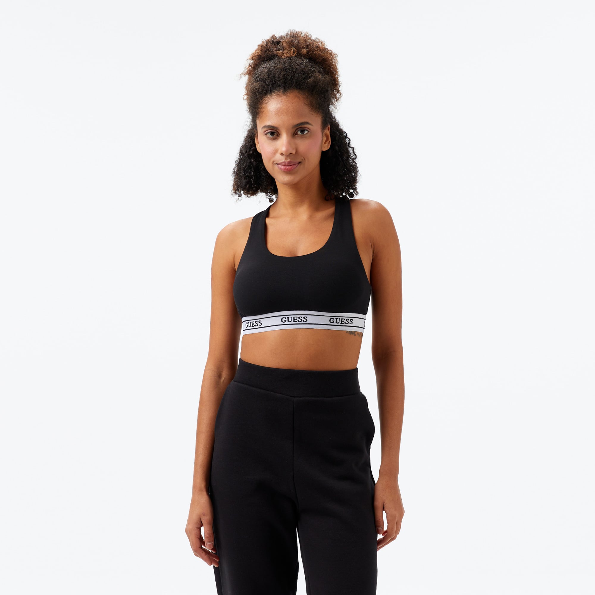  Guess New Aline Kadın Siyah Spor Sütyeni