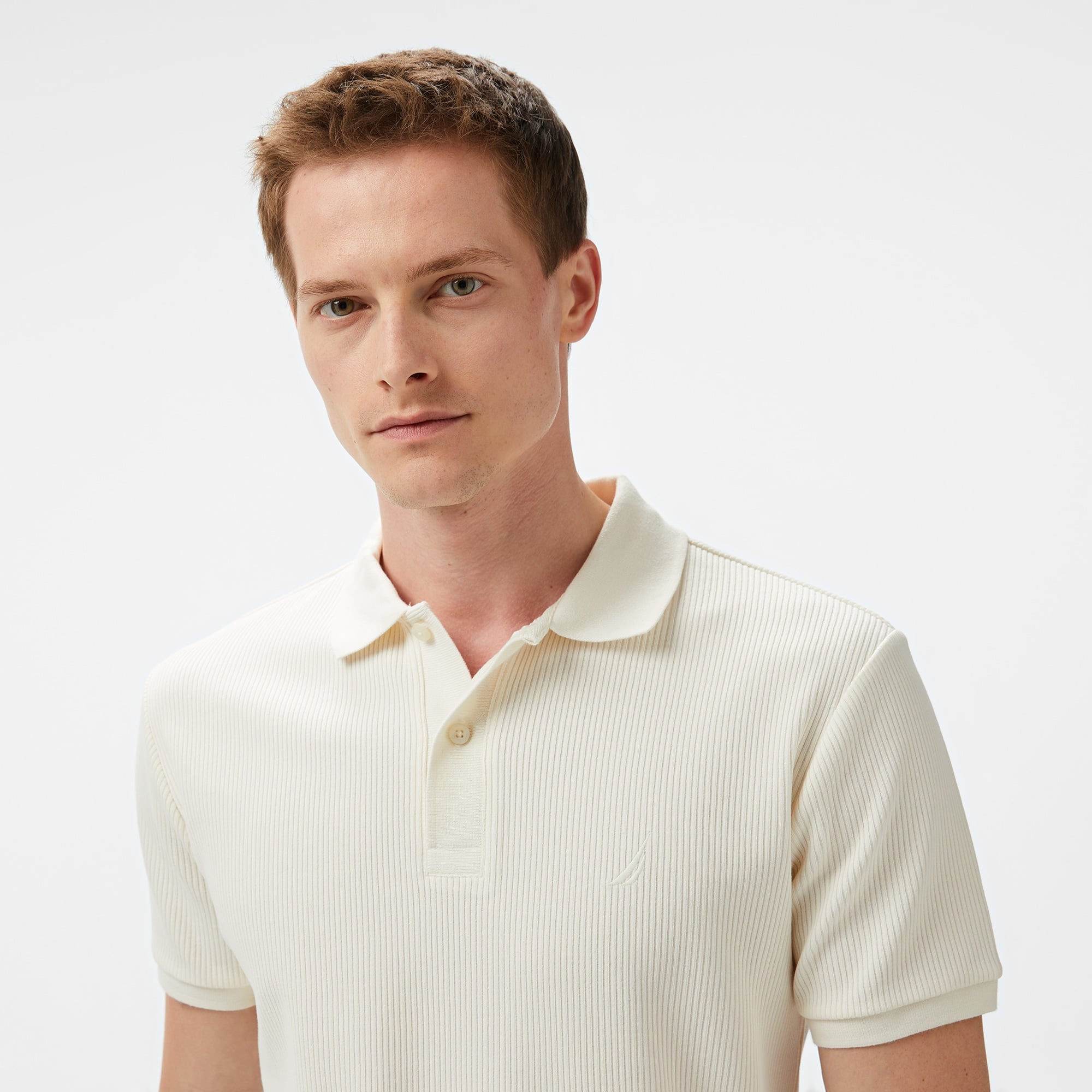 Nautica Erkek Ekru Slim Fit Polo Yaka T-Shirt