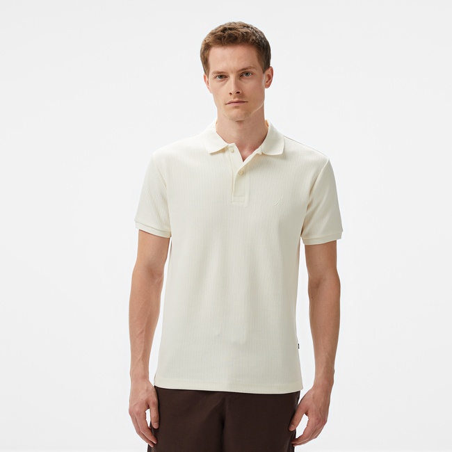 Nautica Erkek Ekru Slim Fit Polo