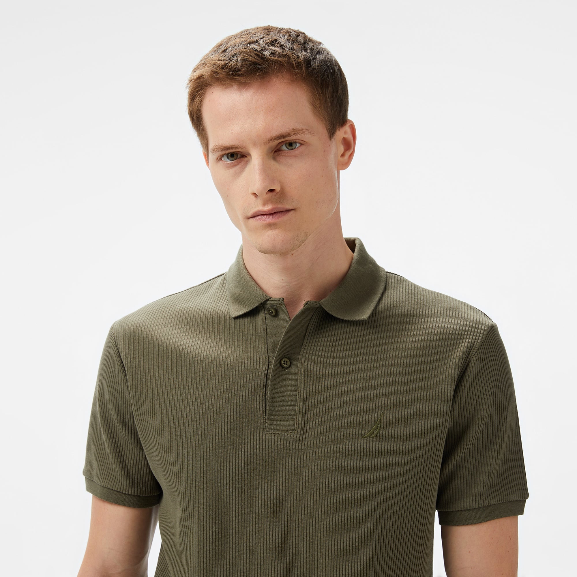 Nautica Erkek Yeşil Slim Fit Polo Yaka T-Shirt