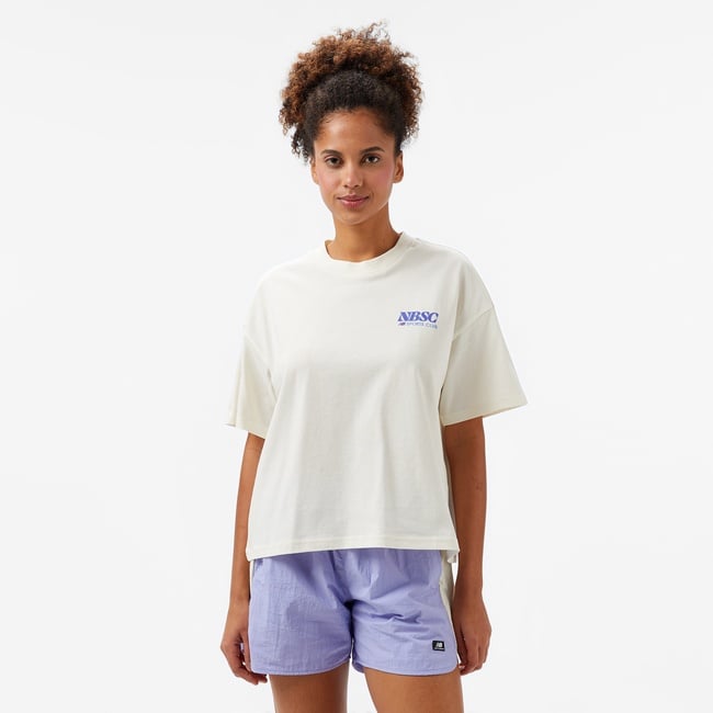 New Balance Lifestyle Kadın Bej T-Shirt