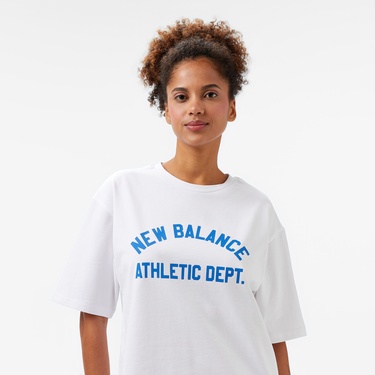  New Balance Lifestyle Erkek Beyaz T-Shirt