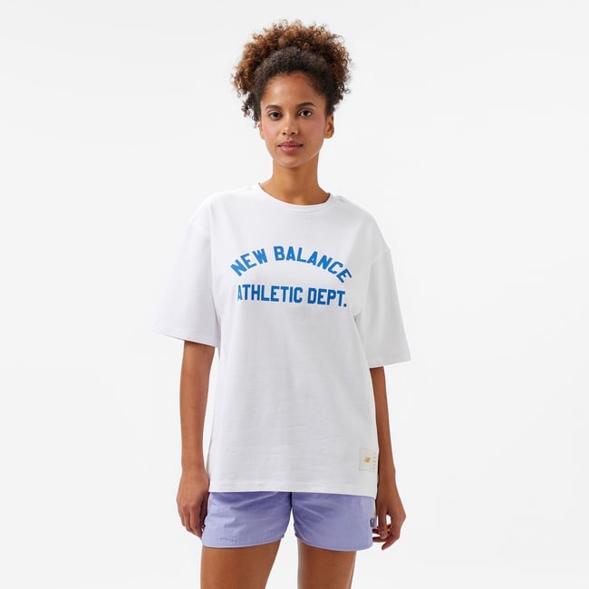  New Balance Lifestyle Erkek Beyaz T-Shirt