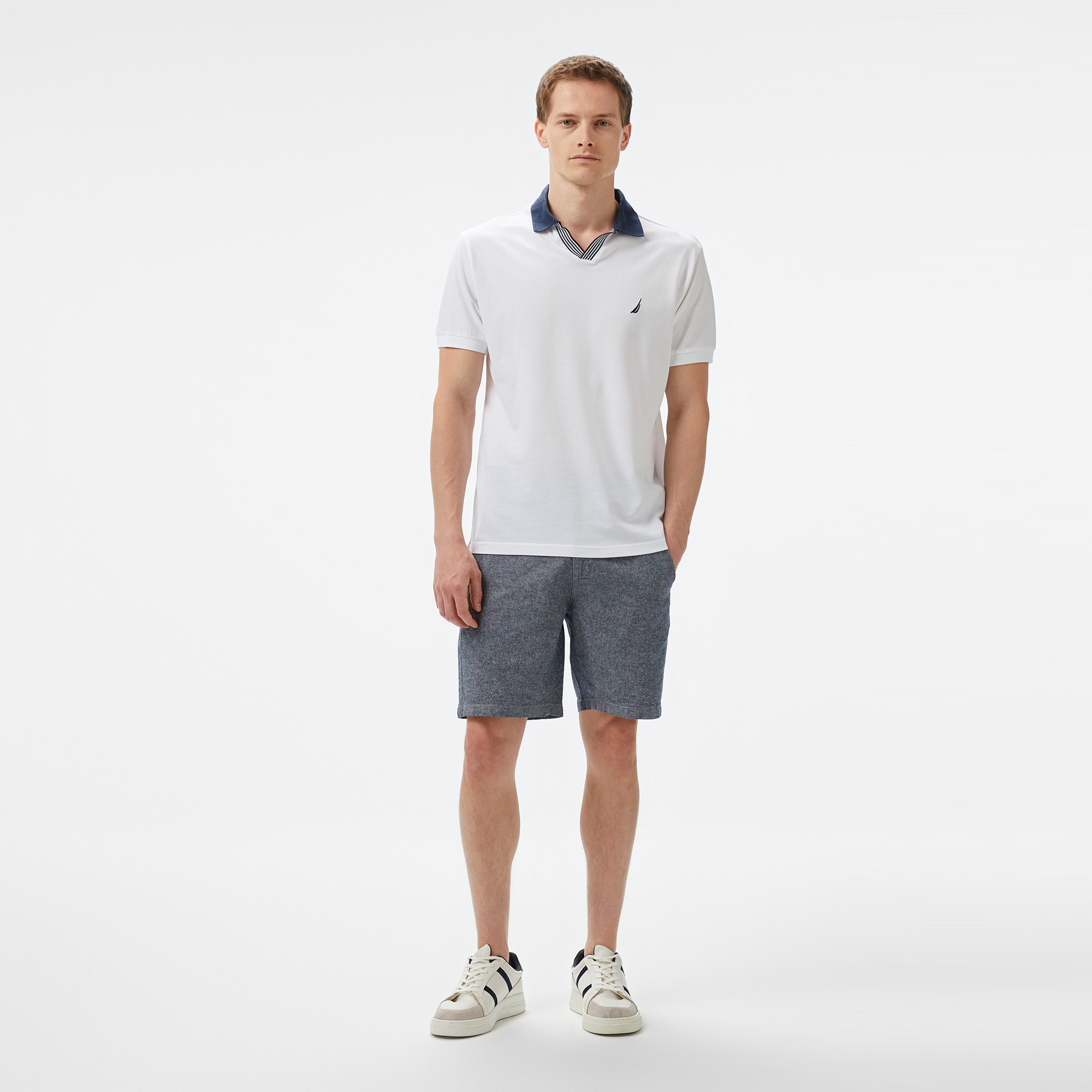 Nautica Erkek Beyaz Classic Fit Polo Yaka T-Shirt