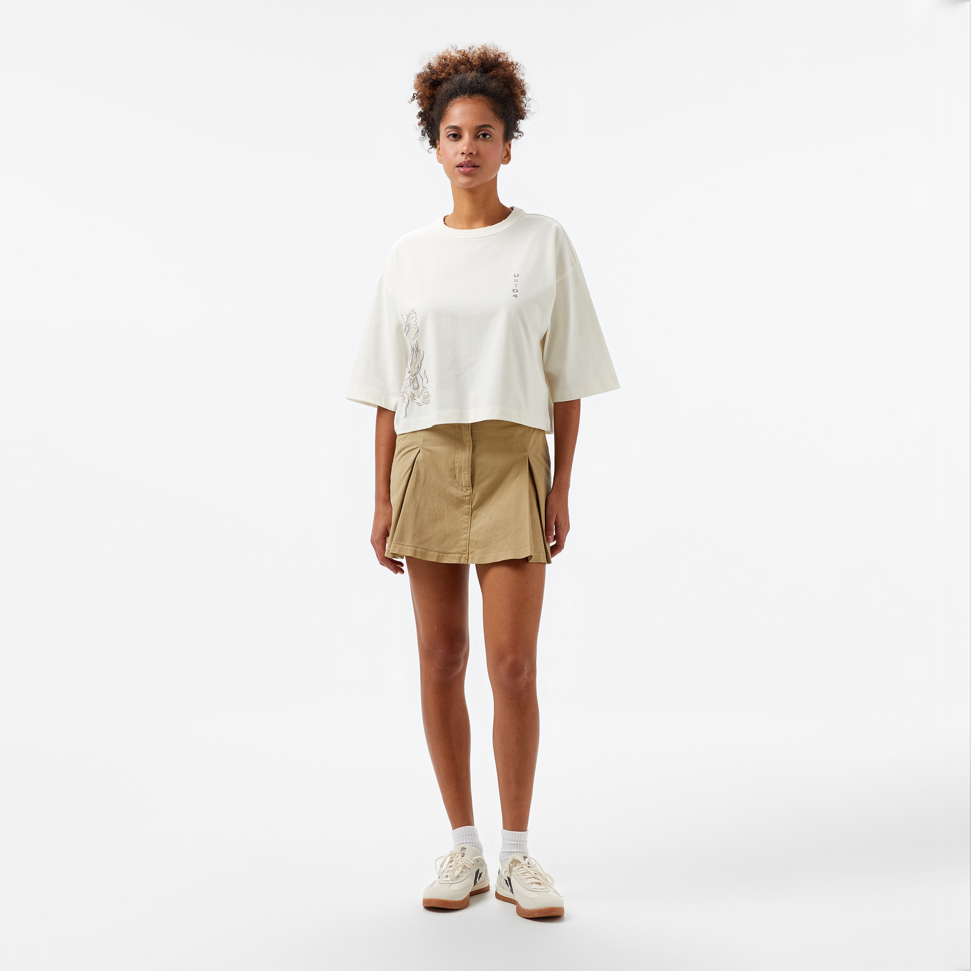 UNITED4 Kadın Krem T-Shirt