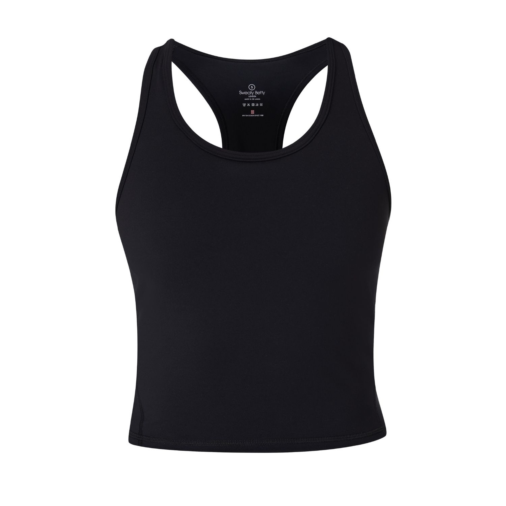 Sweaty Betty Power Medium Impact Crop Gym T Kadın Siyah Fitness Bra