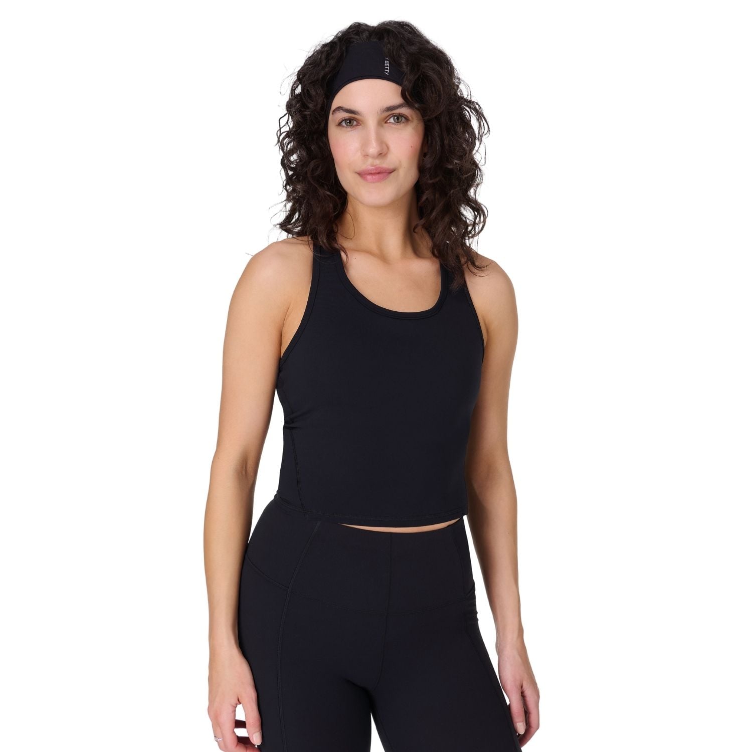  Sweaty Betty Power Medium Impact Crop Gym T Kadın Siyah Fitness Bra