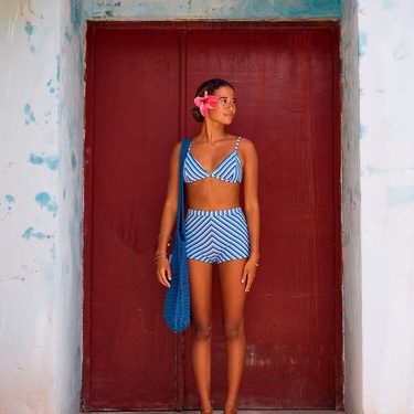  Roxy Party Wave 2 Fixed Tri Kadın Mavi Bikini Üst