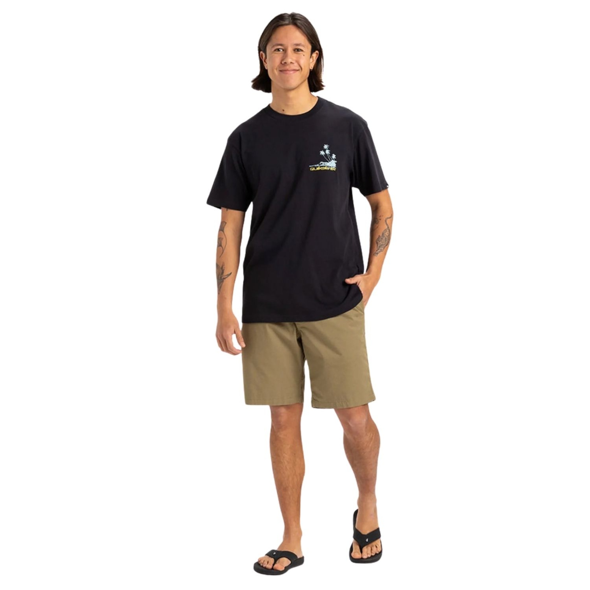 Quiksilver Palm Lines Erkek Siyah Tişört