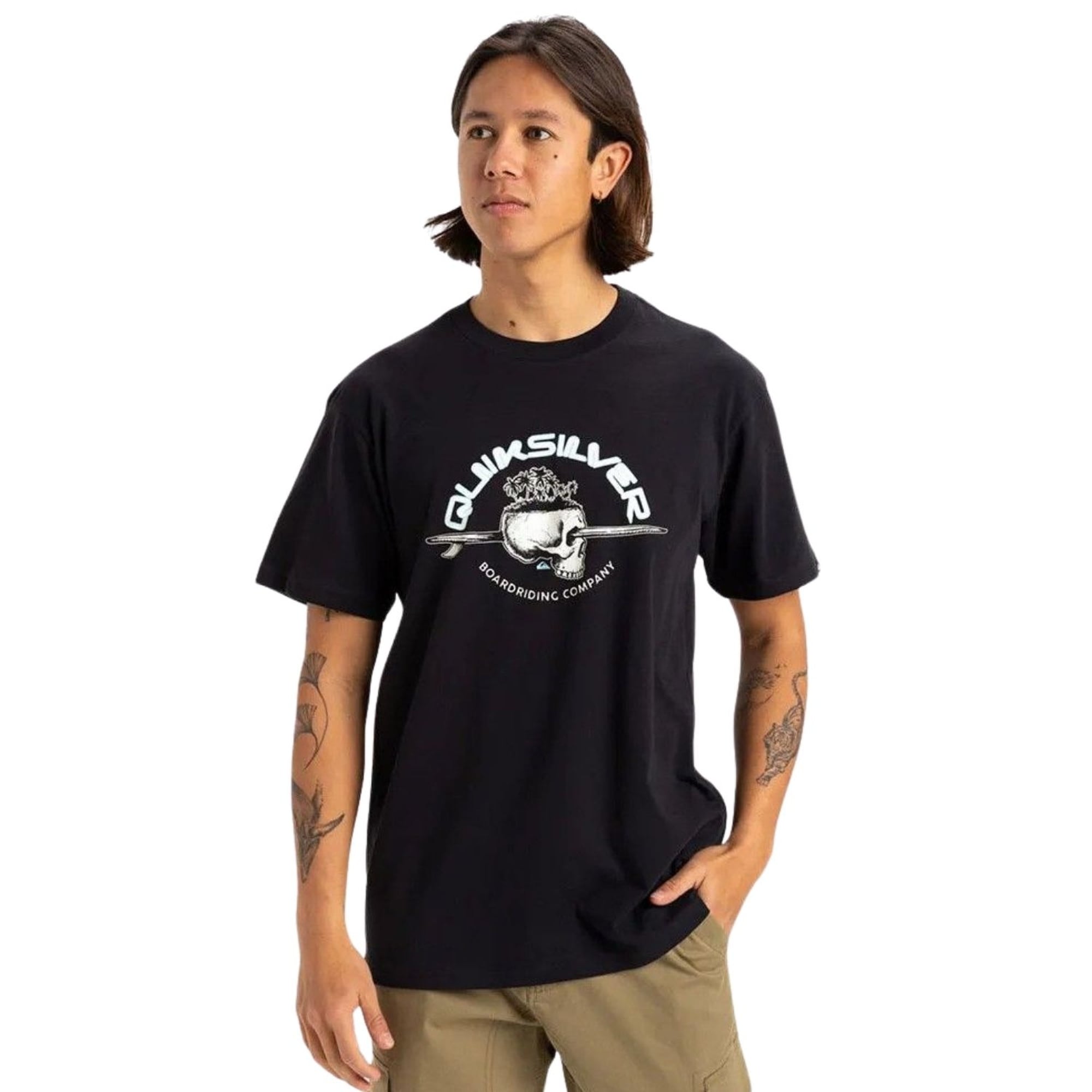 Quiksilver Skull Lines Erkek Siyah Tişört