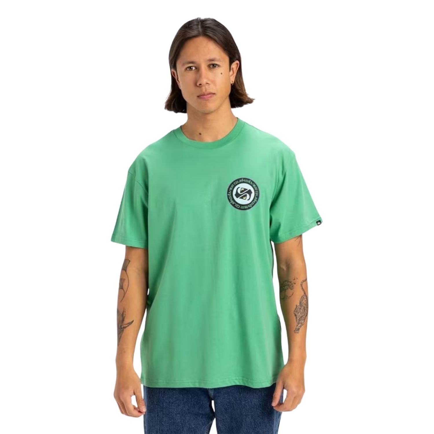  Quiksilver Circle Back Erkek Yeşil Tişört