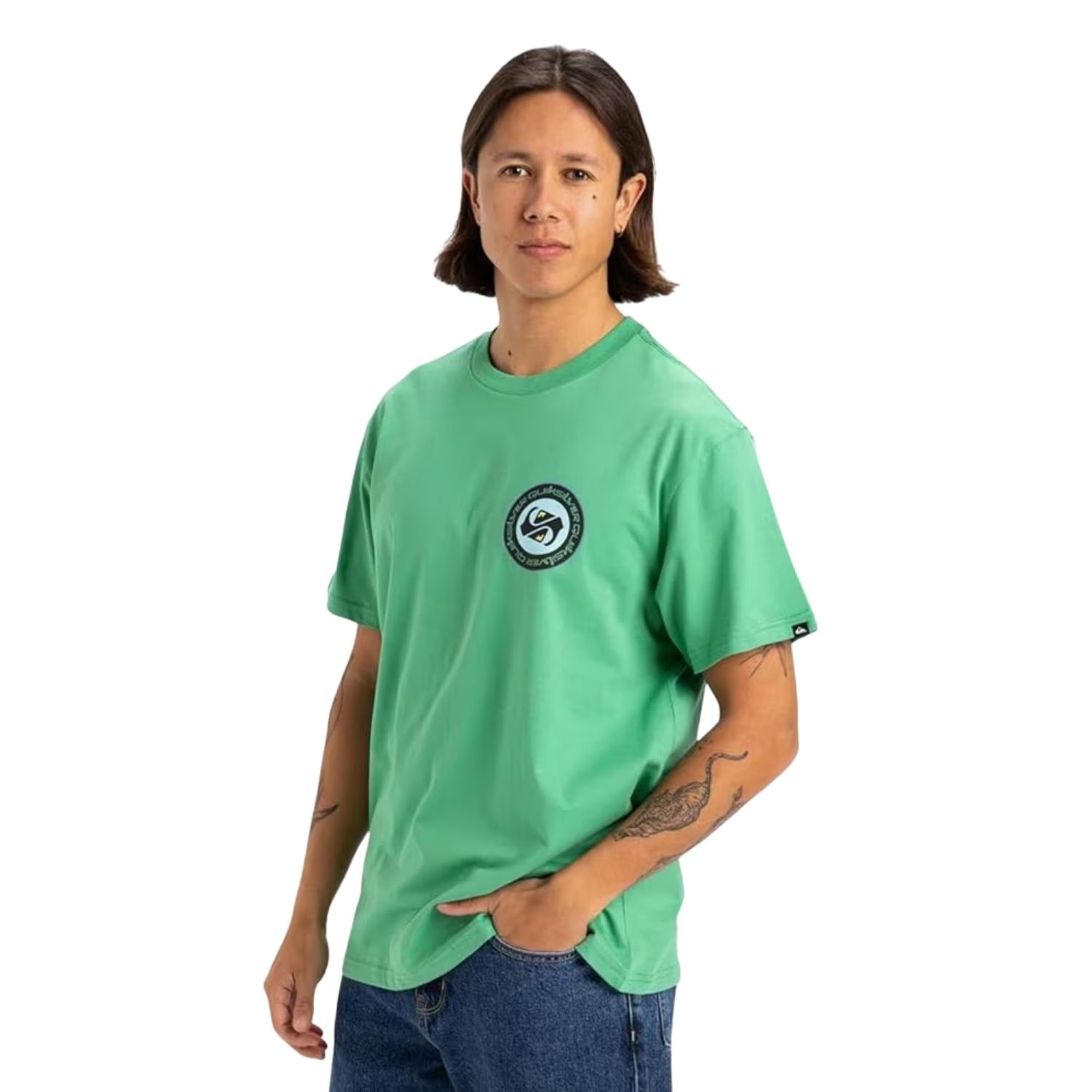 Quiksilver Circle Back Erkek Yeşil Tişört