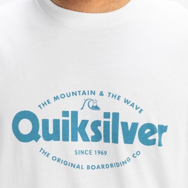  Quiksilver Ev Shape All Day Erkek Beyaz Tişört