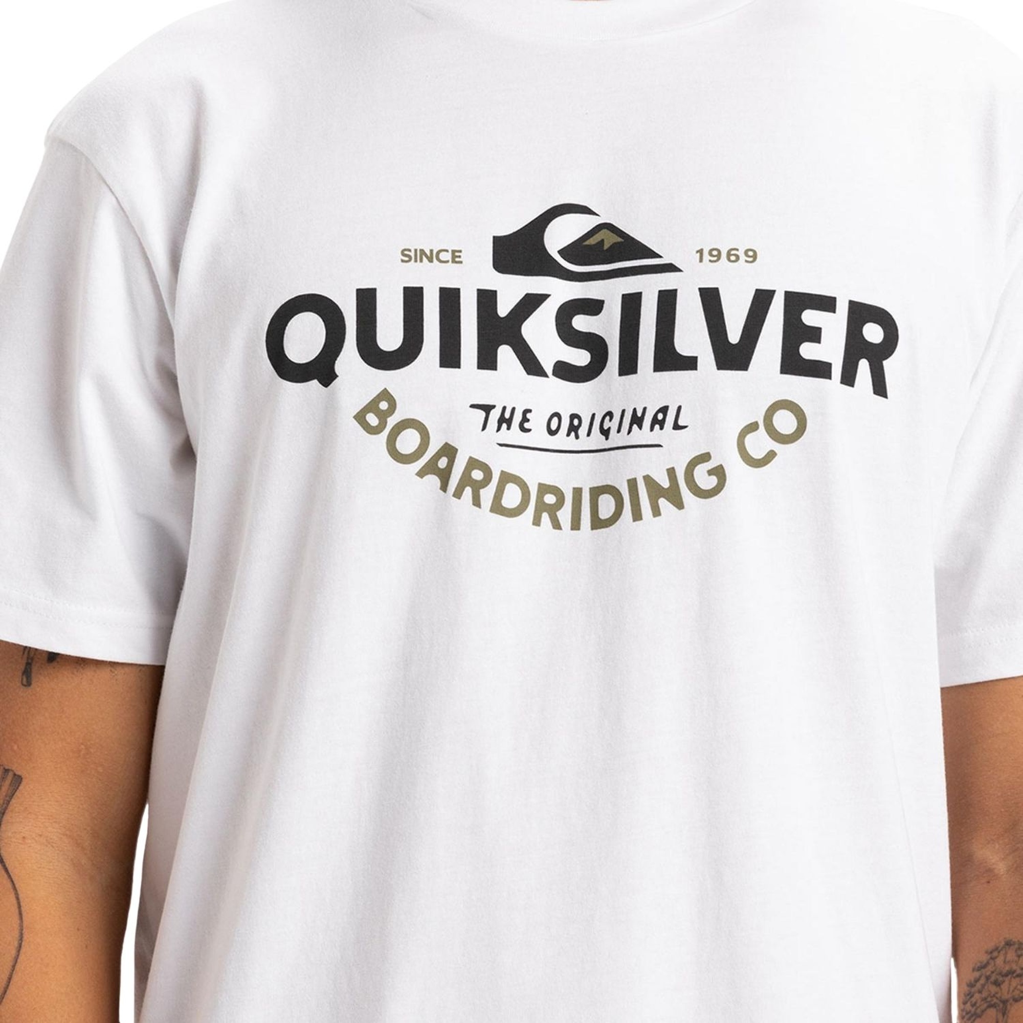 Quiksilver Typed Out Erkek Beyaz Tişört