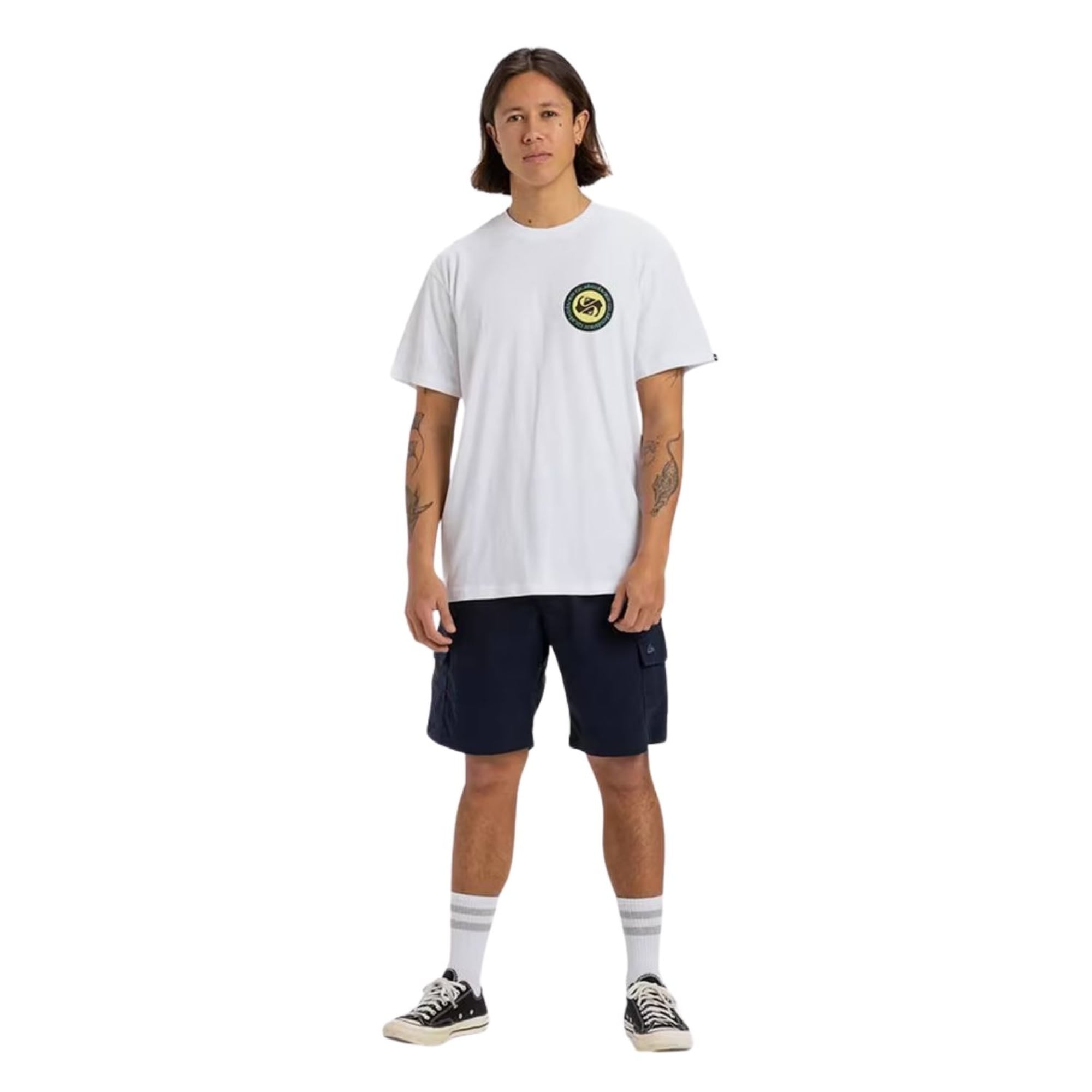 Quiksilver Circle Back Erkek Beyaz Tişört