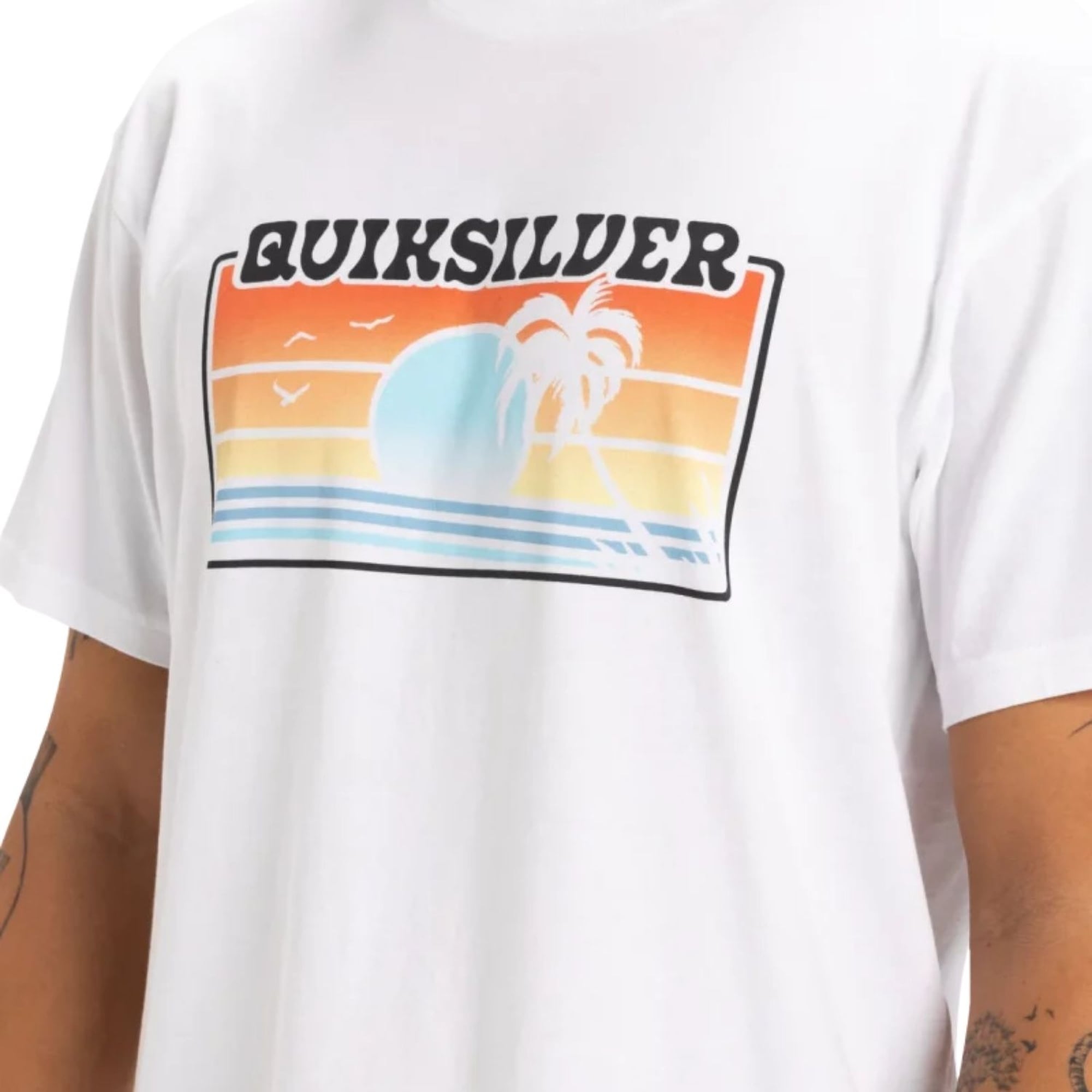 Quiksilver Sun Faded Erkek Beyaz Tişört