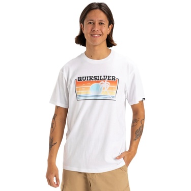  Quiksilver Sun Faded Erkek Beyaz Tişört