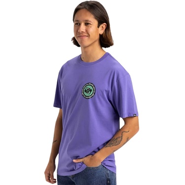  Quiksilver Circle Back Erkek Mor Tişört