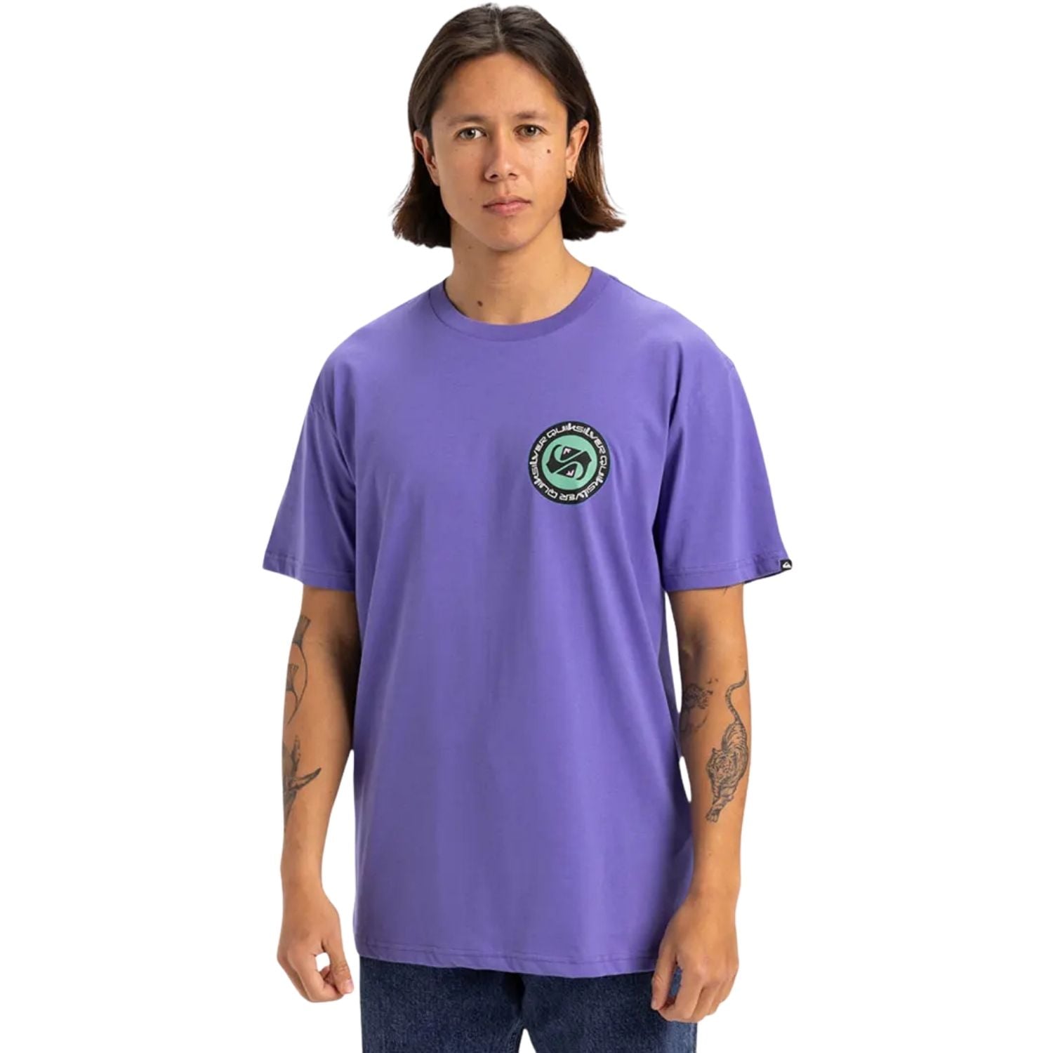  Quiksilver Circle Back Erkek Mor Tişört