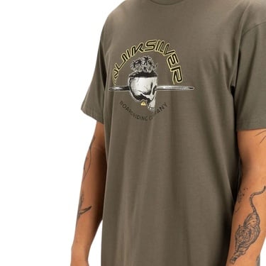  Quiksilver Skull Lines Erkek Yeşil Tişört