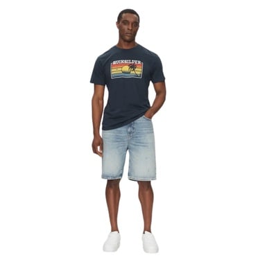  Quiksilver Sun Faded Erkek Mavi Tişört