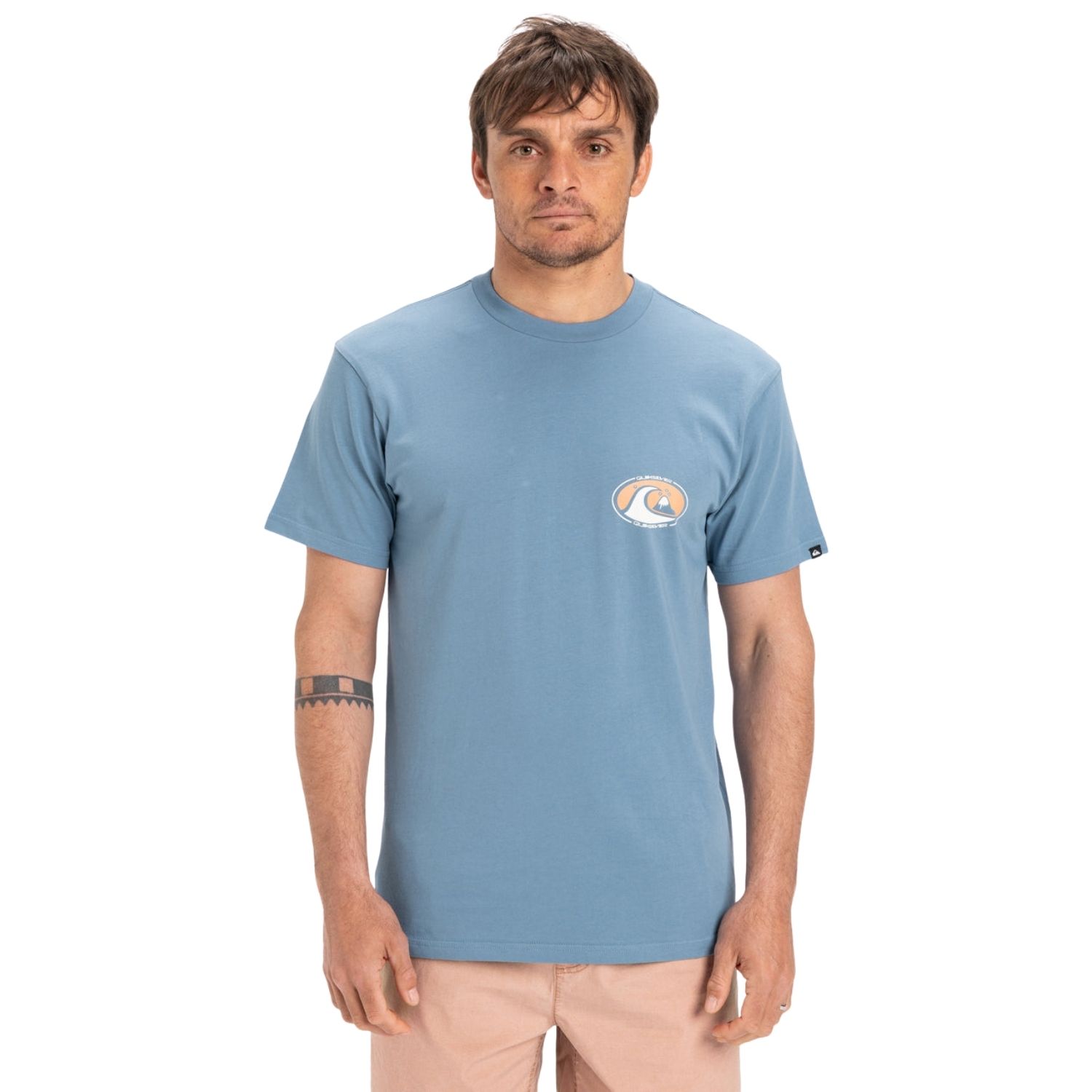  Quiksilver Ev Flower Chaos Erkek Mavi Tişört