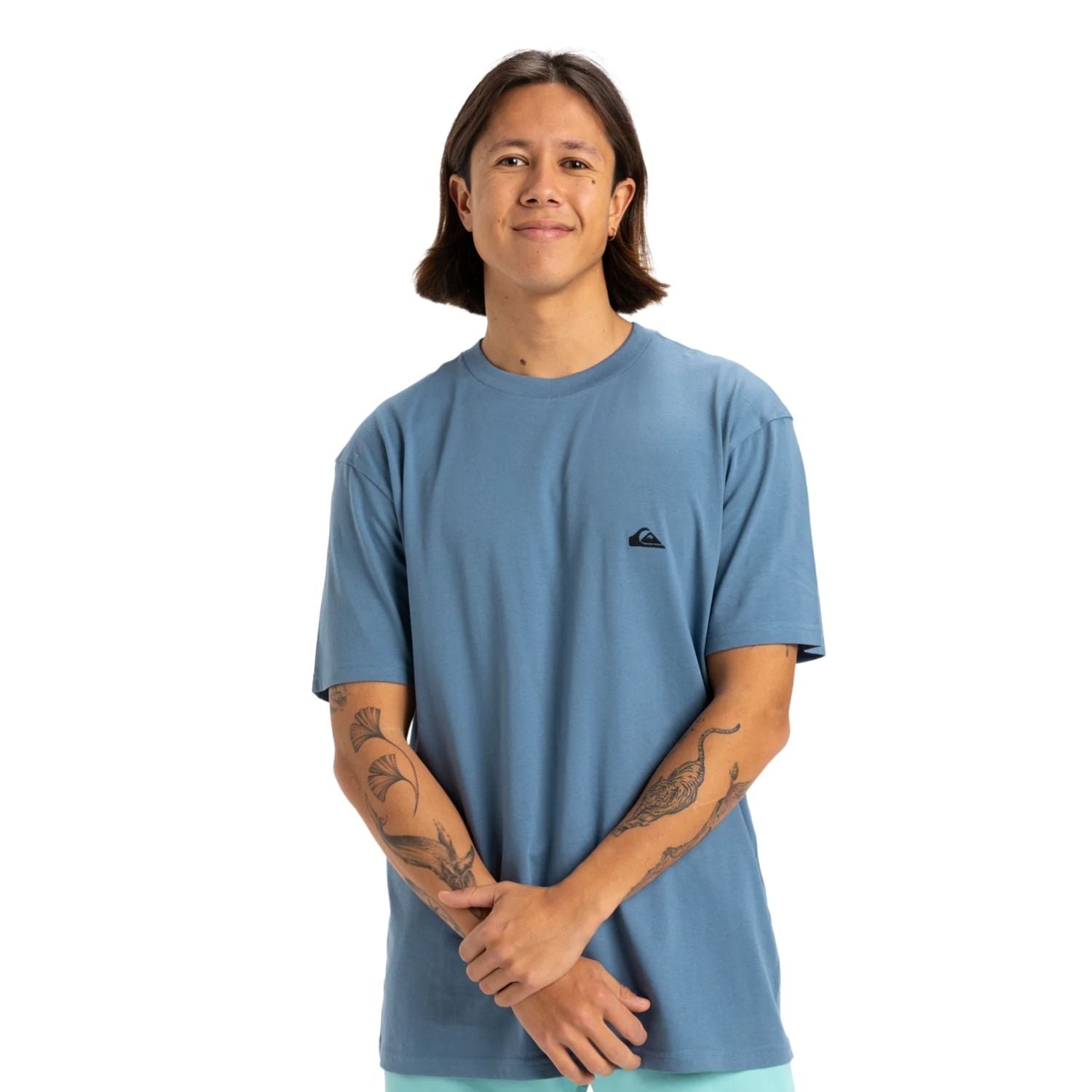  Quiksilver Basic Young Erkek Mavi Tişört